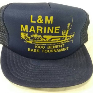 Vintage L and M marine boat bass fishing tournament 1986 truckers had cap