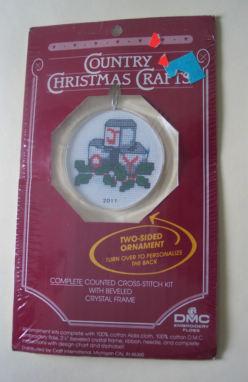 Country Christmas Joy Holly Cross Stitch Kit with Frame by Craft International 2011