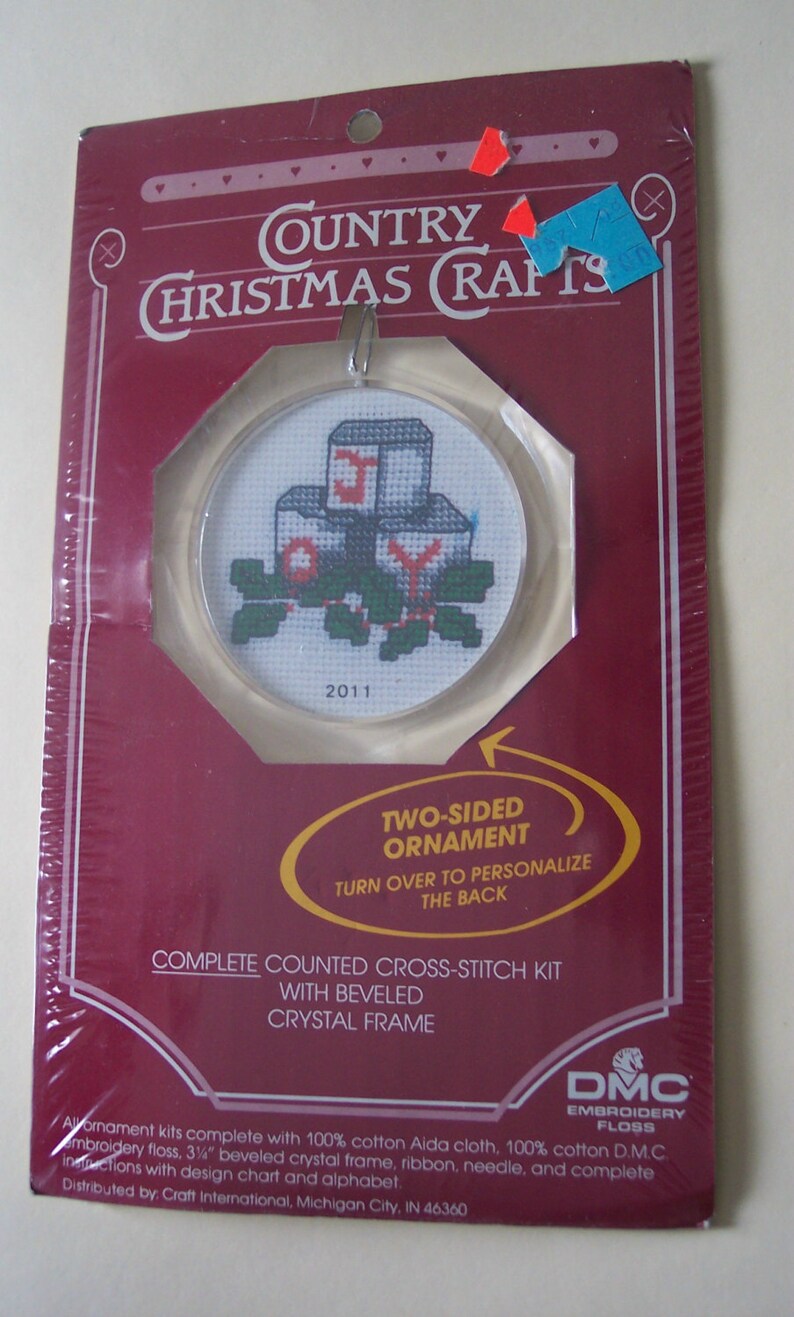 Country Christmas Joy Holly Cross Stitch Kit with Frame by Craft International 2011