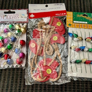 Lot of 3 Christmas Garlands Ornaments Stockings Light String Garland Factory Sealed Darice Gerson Celebrate It