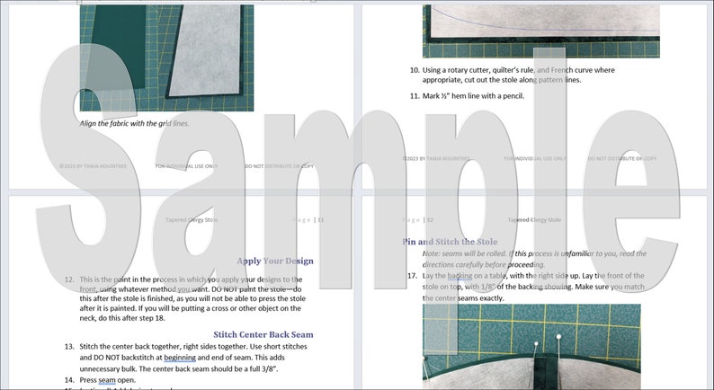 PDF DOWNLOADPrintable Tapered Clergy Stole Pattern and Instructions See below for answers to your questions image 3