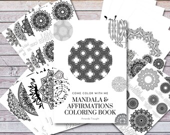 Mandala & Affirmations Coloring Book: 200+ Printable Pages (Digital Download)