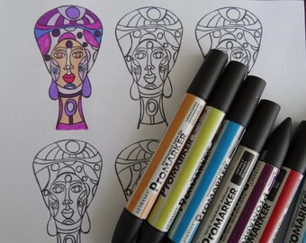 Digital Face Stamp: Printable Art Journal & Cardmaking (PDF)