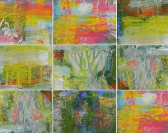 Yellow & Pink Mixed Media Art Papers: Printable Digi Kit (Digital Download)