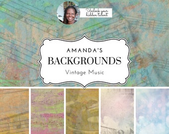 Vintage Music Paper: Art Journal Collage Backgrounds (PDF Download)