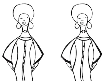 Digital Face Stamp: Printable Art for Collage, Cardmaking (PDF)