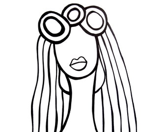 Face Stamp: Printable Art Journal & Cardmaking Image (Digital Download)