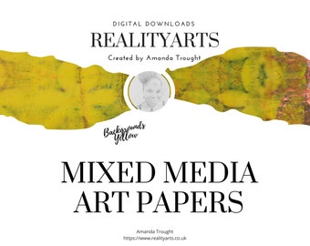 Yellow Mixed Media Art Papers: Digital Download