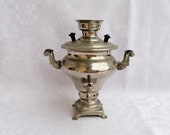 Vintage Miniature Russian Samovar, Souvenir Samovar made in USSR, 1981 Decorative Soviet Era Samovar, Vintage Home Decor, Farmhouse Decor