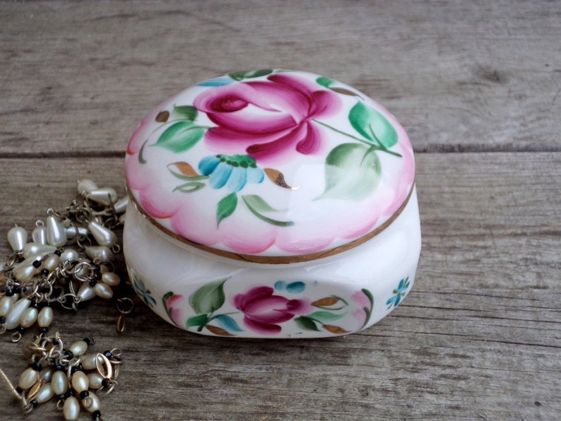 Beautiful Porcelain Jewelry Box Hand Painted Porcelain Box Etsy