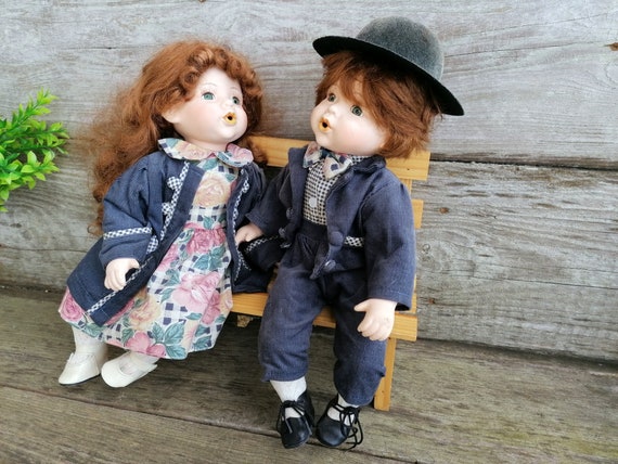 Vintage Porcellana bambole ragazzo e ragazza seduto su una Etsy Italia Vintage Porcellana bambole ragazzo e ragazza seduto su una Etsy Italia