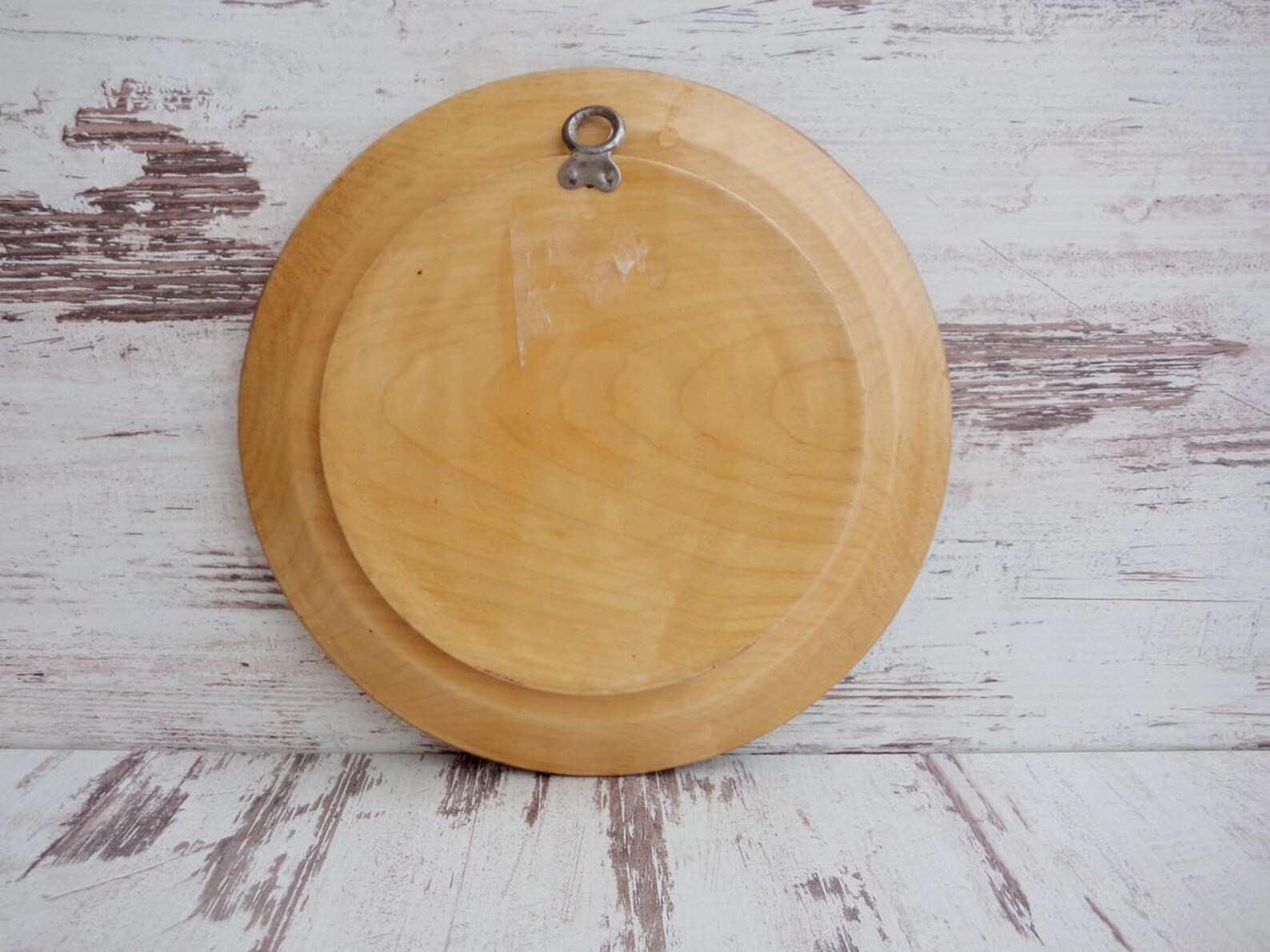 Vintage Wooden Plate Wall Plate Hand Painted Plate Round Etsy