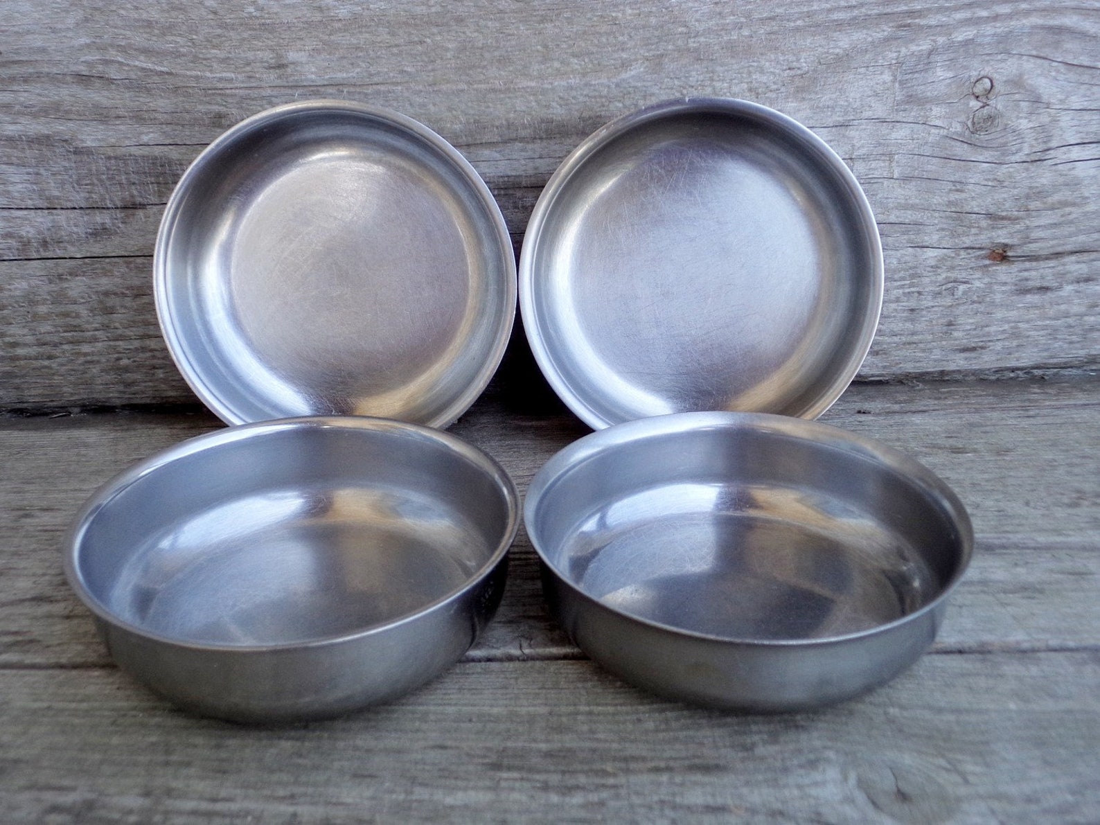 Vintage Stainless Steel Bowls Set of 4 Metal Soup Bowls Etsy
