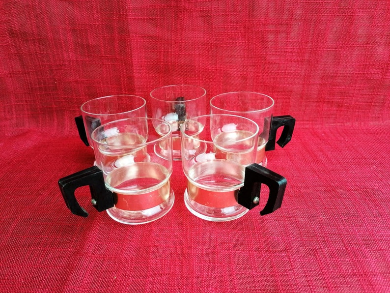 Vintage Handled Glasses Set of 5 Coffee Glasses Hot Drink Etsy