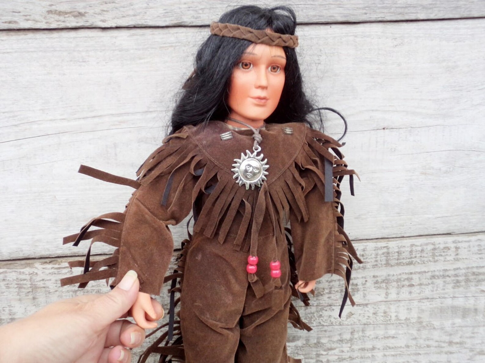 Vintage Native American Porcelain Doll Vintage Indian Boy Etsy
