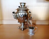 Vintage Classic Russian Samovar, Made in USSR Tula 1986 Electric Samovar, Perfect Condition Unused, Vintage Kitchen, Farmhouse Decor