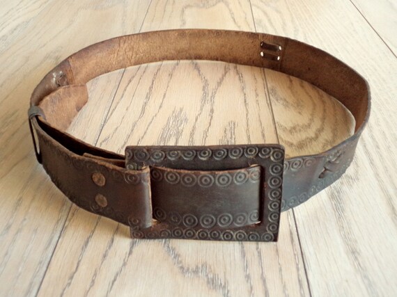 Old Genuine Leather Belt, Distressed Leather Belt,
