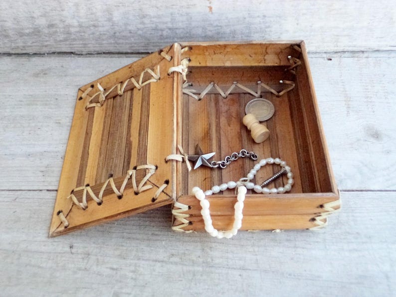 Vintage Bamboo Box Bamboo wooden Box Bamboo Jewelry Box Etsy