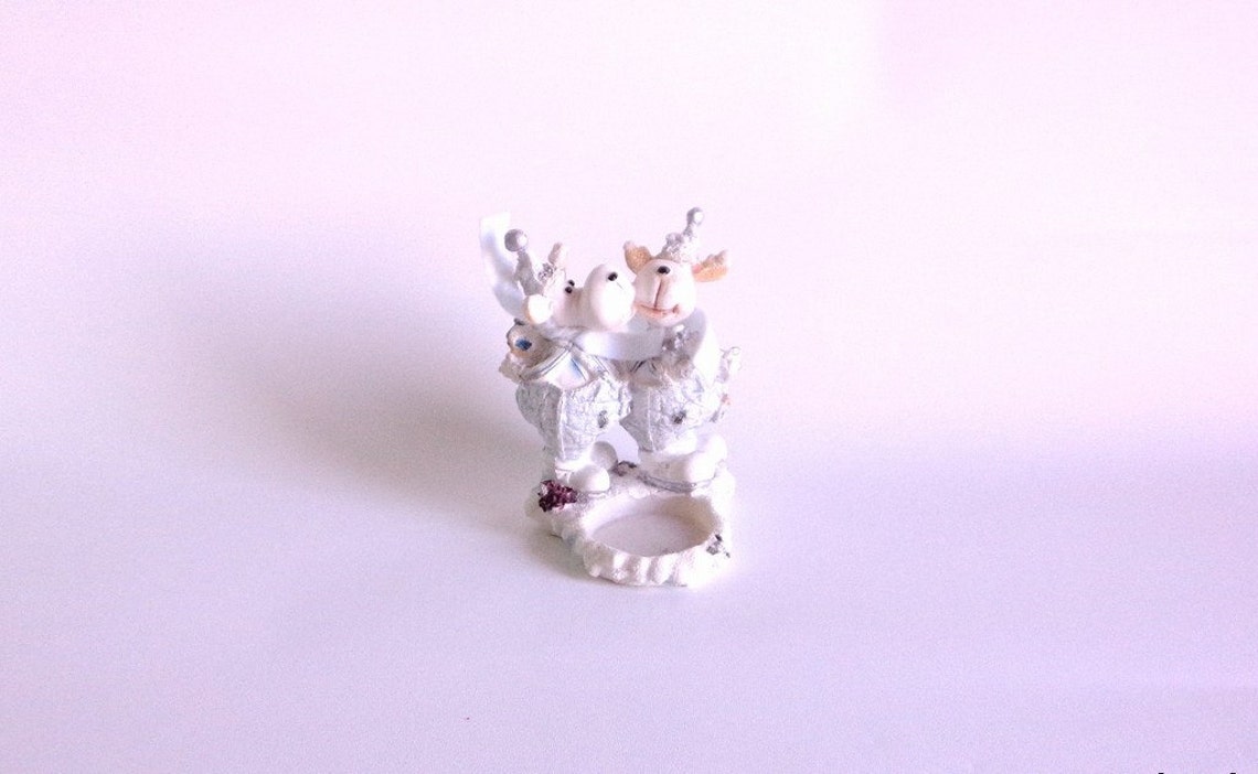 Vintage Tea Candle Holder With Cows Couple Cows Resin Cows Etsy