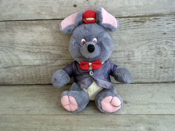 grey mouse stuffed animal