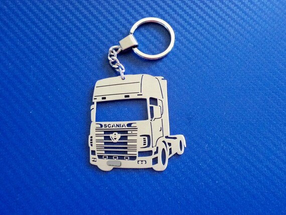 Handmade Laser Cut Gift Wagon Truck Keyring DAF Trucks Leather Keyring