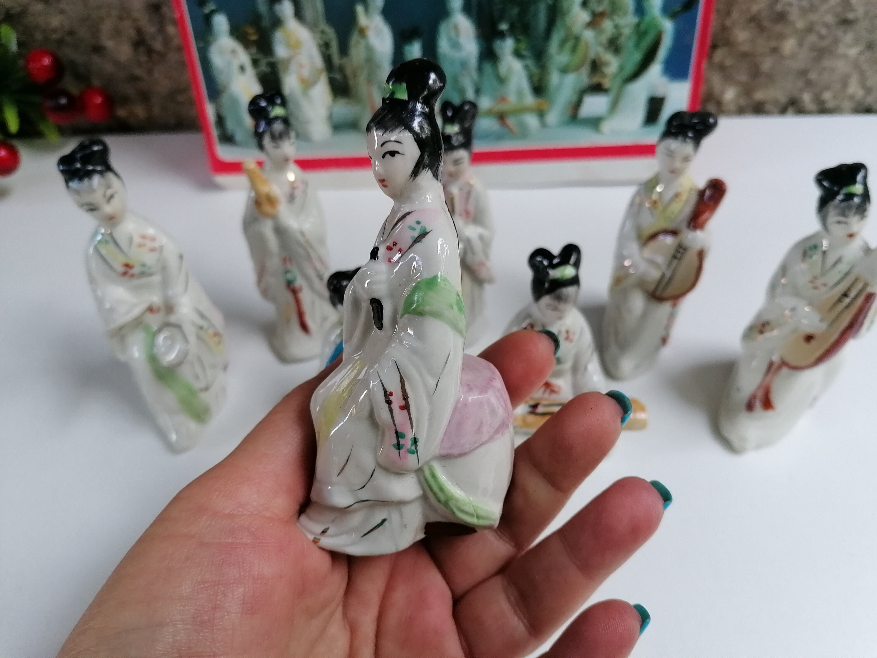 Vintage Miniature Chinese Woman Musicians Figurines Porcelain Etsy