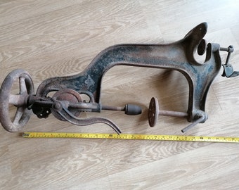 Old Tool Hand Drilling Machine Antique 