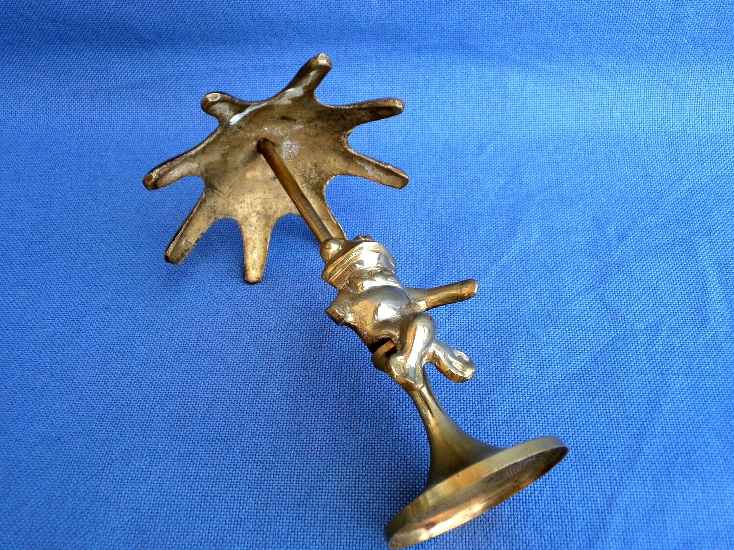 Vintage Bronze Frog Bronze Frog With Umbrella Bronze Frog Etsy