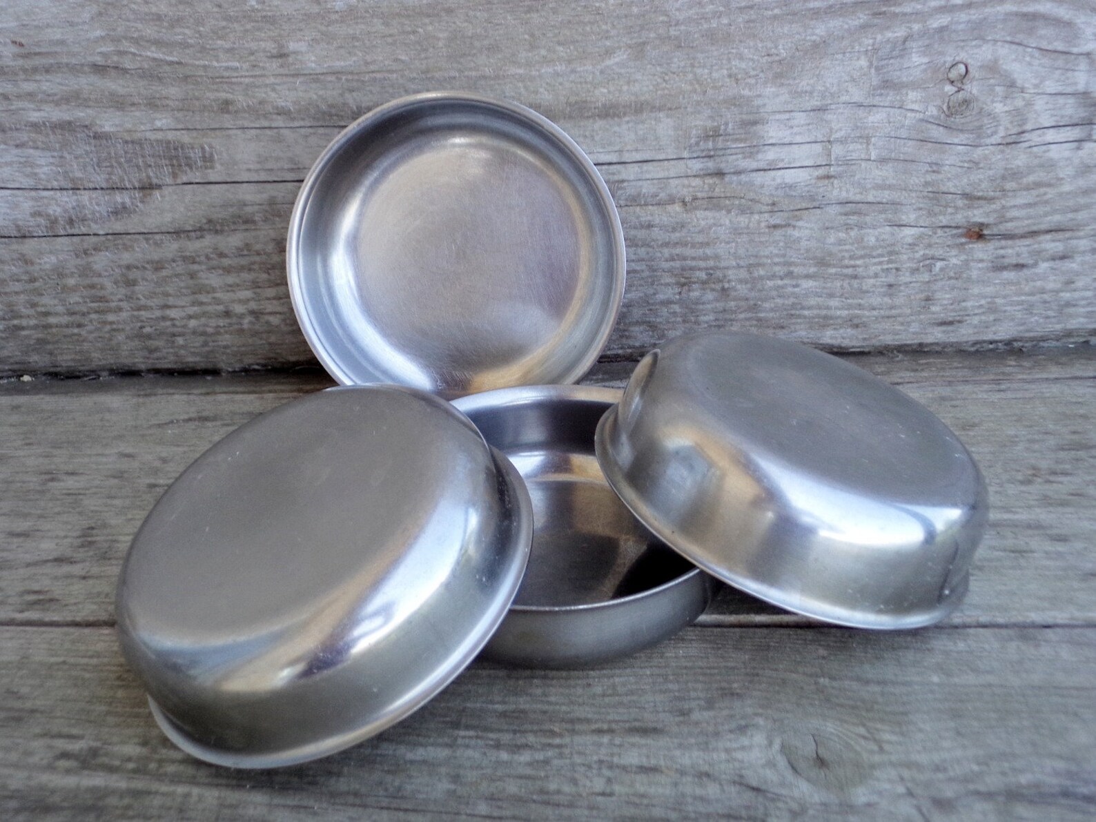 Vintage Stainless Steel Bowls Set of 4 Metal Soup Bowls Etsy