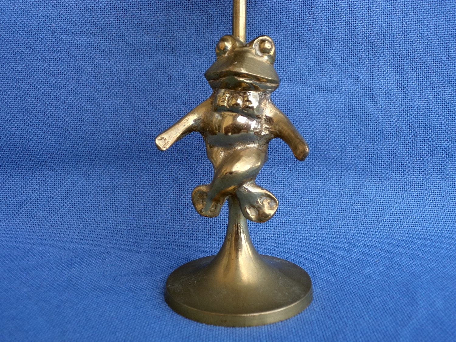 Vintage Bronze Frog Bronze Frog With Umbrella Bronze Frog Etsy