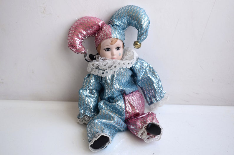 Vintage Collectible Harlequin Doll Porcelain Clown Doll Hand Etsy Singapore