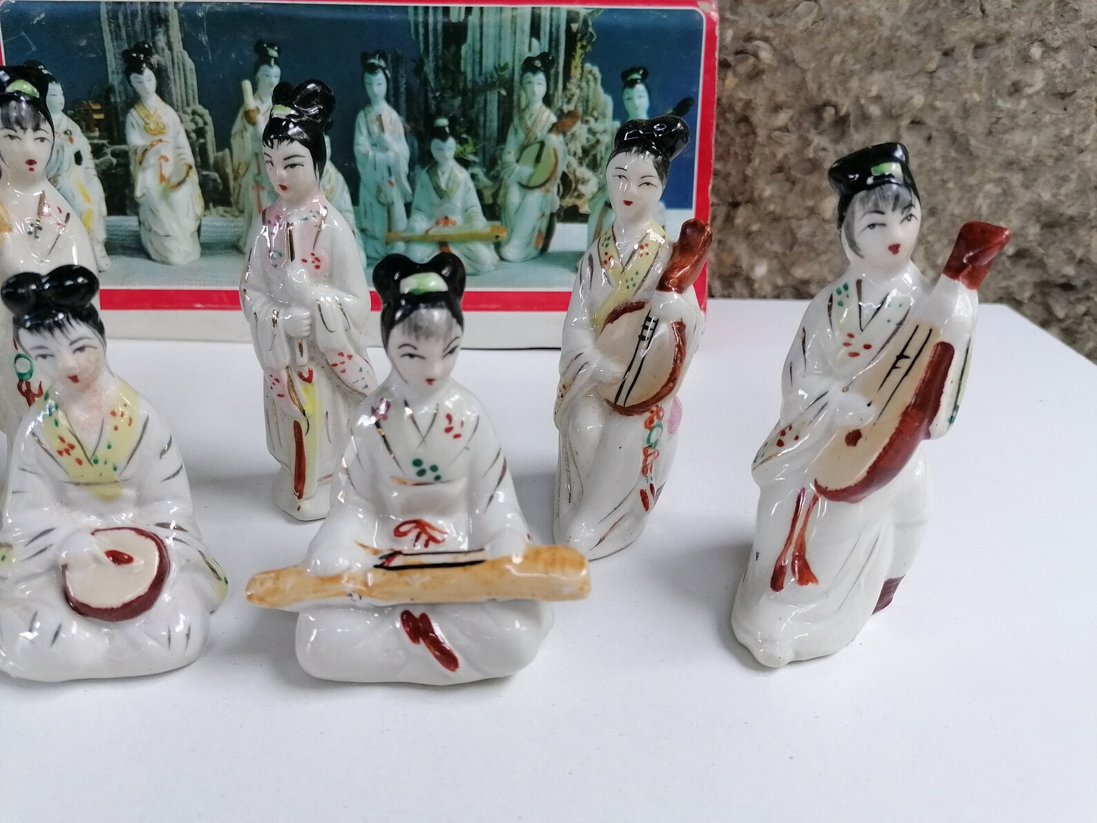 Vintage Miniature Chinese Woman Musicians Figurines Porcelain Etsy