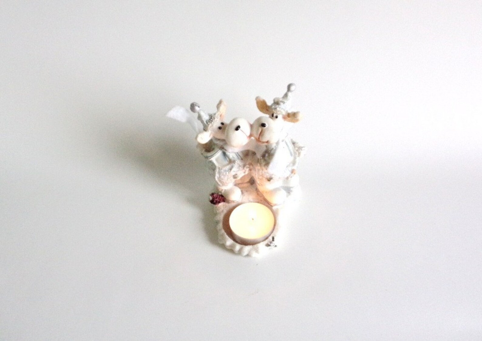 Vintage Tea Candle Holder With Cows Couple Cows Resin Cows Etsy