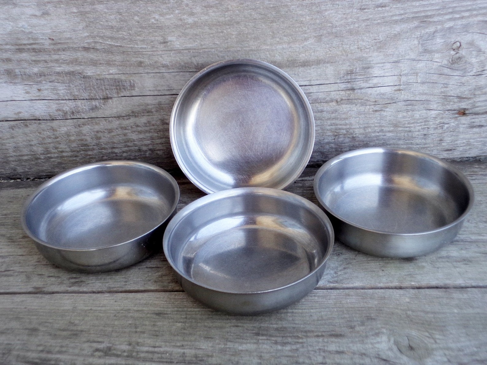 Vintage Stainless Steel Bowls Set of 4 Metal Soup Bowls Etsy