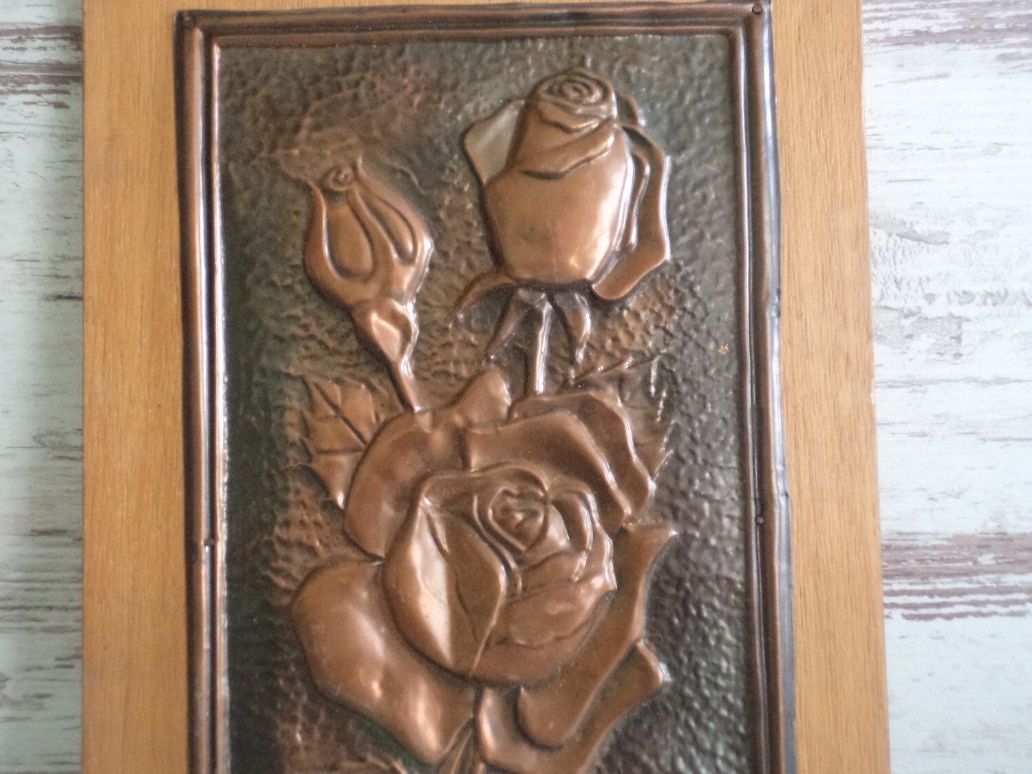 Vintage Copper Roses Wall Decor, Hand Hammered Copper Wall decor, Roses