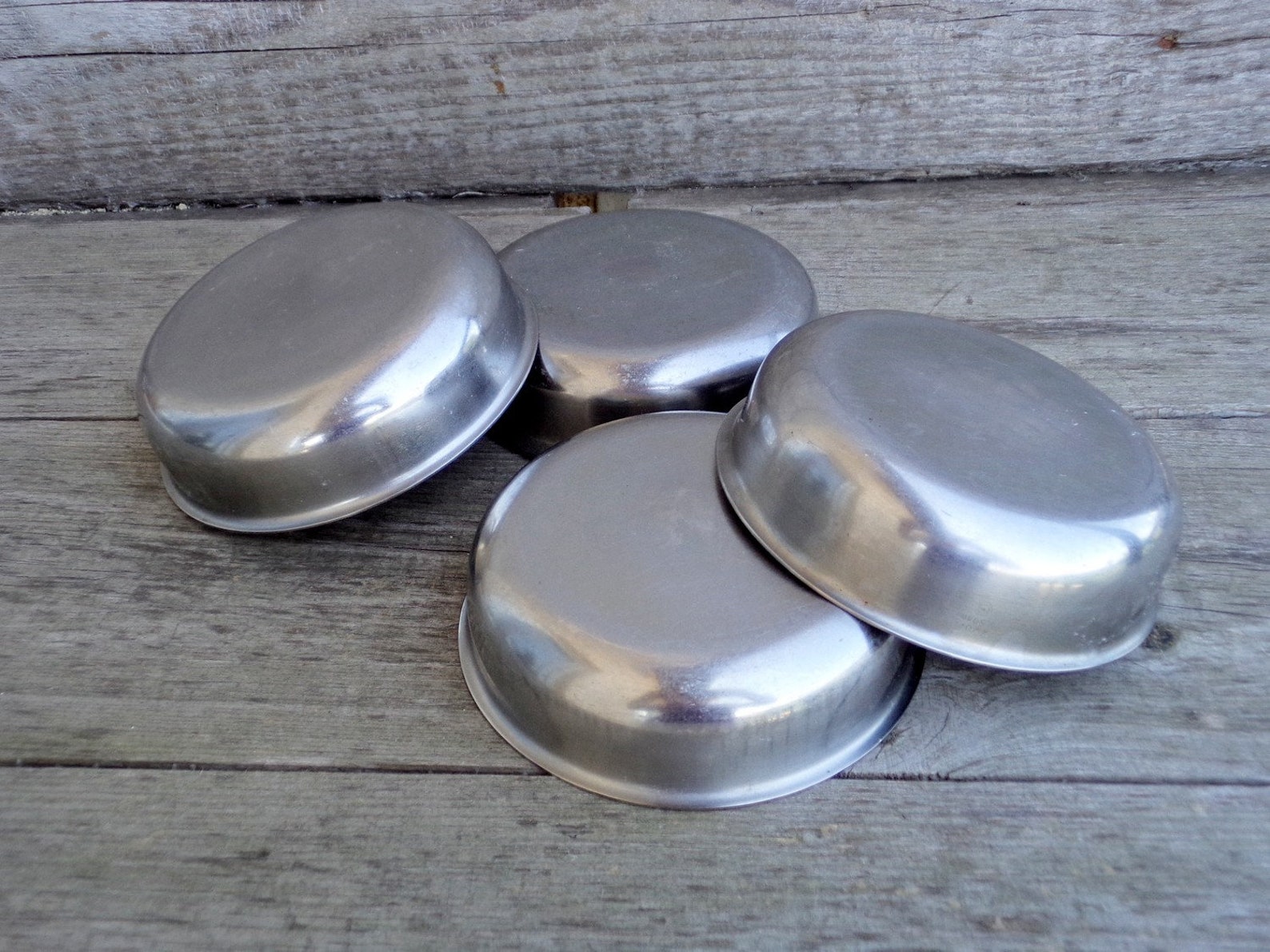 Vintage Stainless Steel Bowls Set of 4 Metal Soup Bowls Etsy