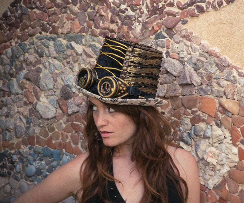 Brand New Burning man Costume Dress up Steampunk Brown TOP Hat Halloween Party