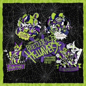 Beetlejuice-X-Hellaverse (Lower Grade) // Hard Enamel Pin Set