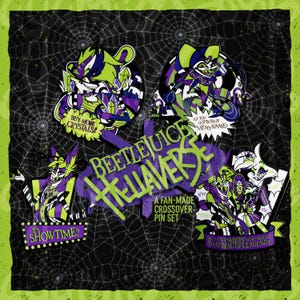 Beetlejuice-X-Hellaverse // Hard Enamel Pin Set