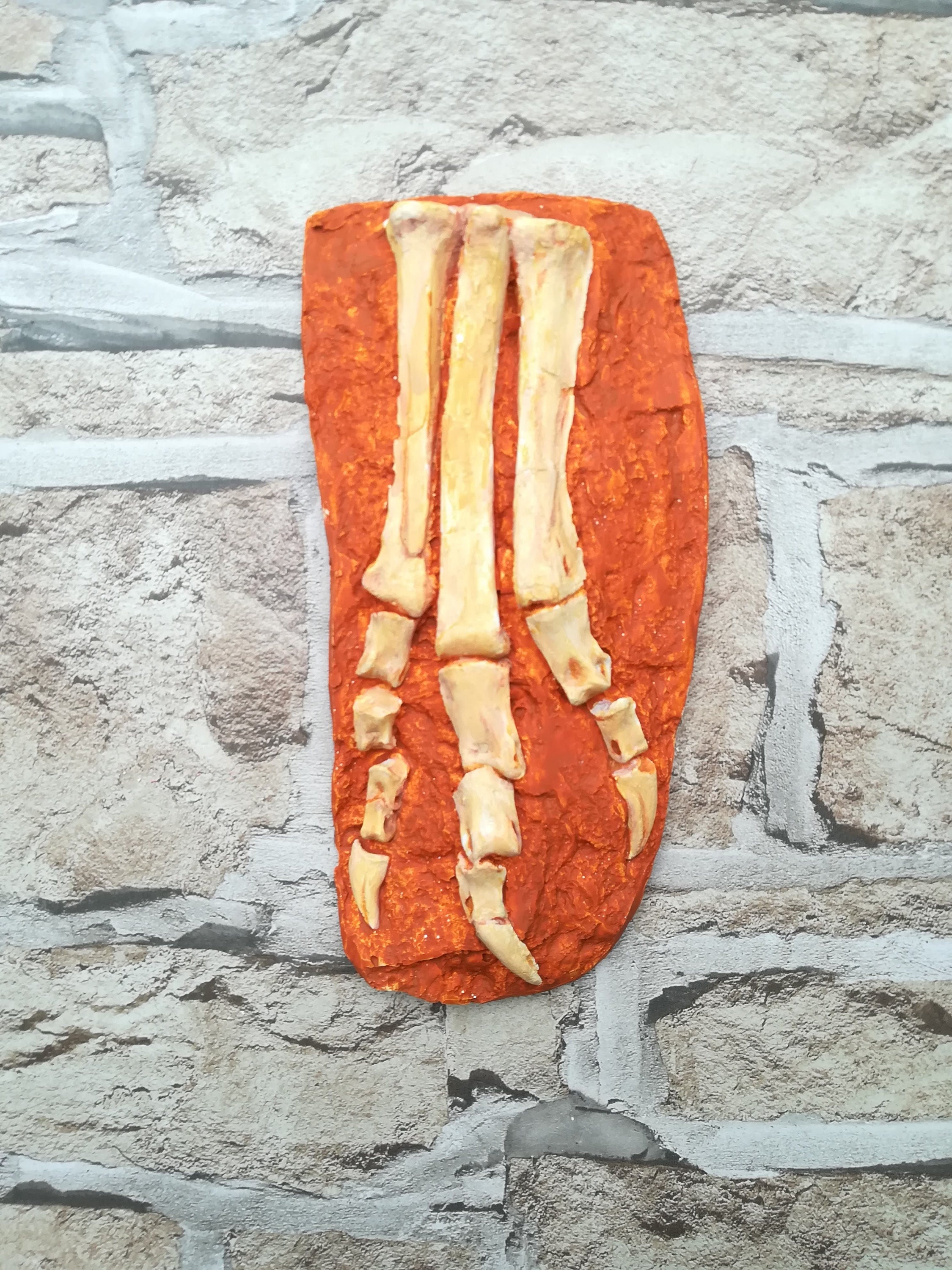 Fossil Replica Dinosaur Foot Plaster Cast Jurassic Decorative Etsy