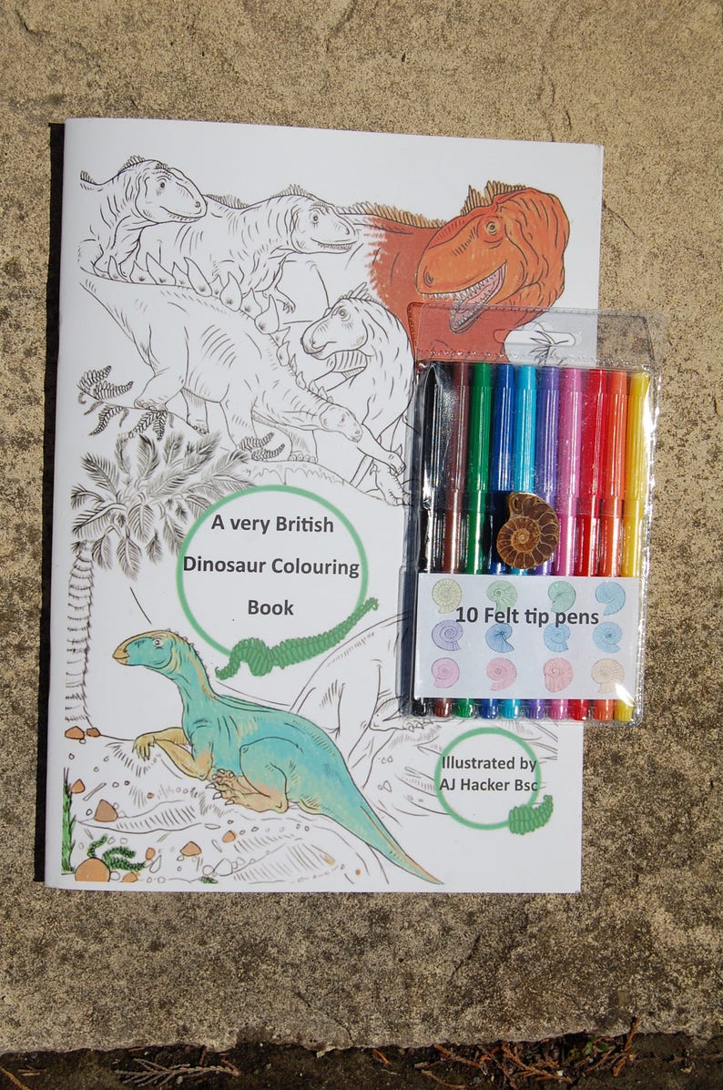 Dinosaur /& Washable Felt Pens Dinosaurs Colouring /& Activity Book
