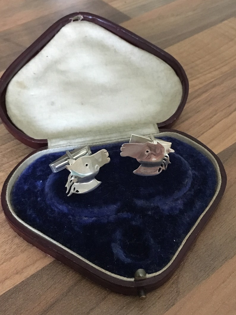 Gorgeous Vintage Marked Sterling Silver Horse Head Cufflinks 6.30gr
