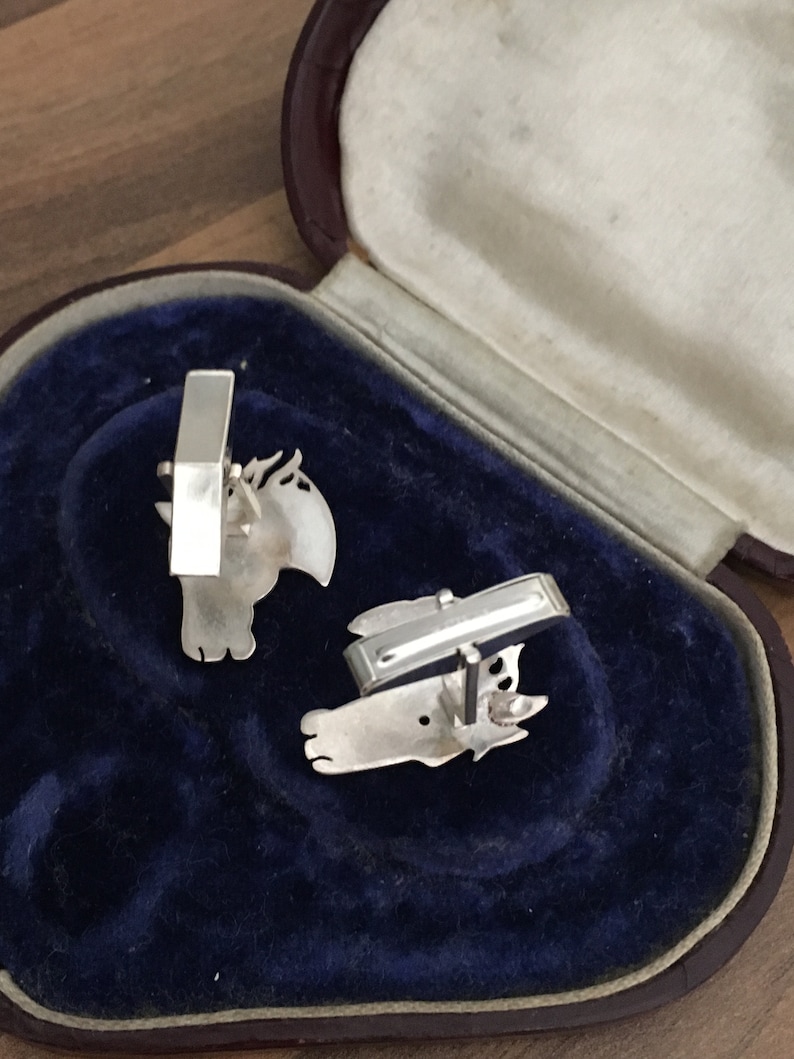 Gorgeous Vintage Marked Sterling Silver Horse Head Cufflinks 6.30gr