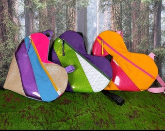 Grote, op maat gemaakte hartvormige schoudertas/portemonnee - kies je eigen kleuren