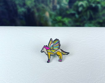 Winged Wolf Enamel Pin