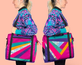 Op maat gemaakte aktetas laptopschoudertas - kies je eigen kleuren - op bestelling gemaakt