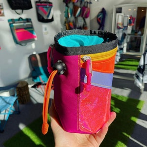 Custom Rock Climbing Chalk Bag with Zipper Pockets / Phone Holder zdjęcie 8