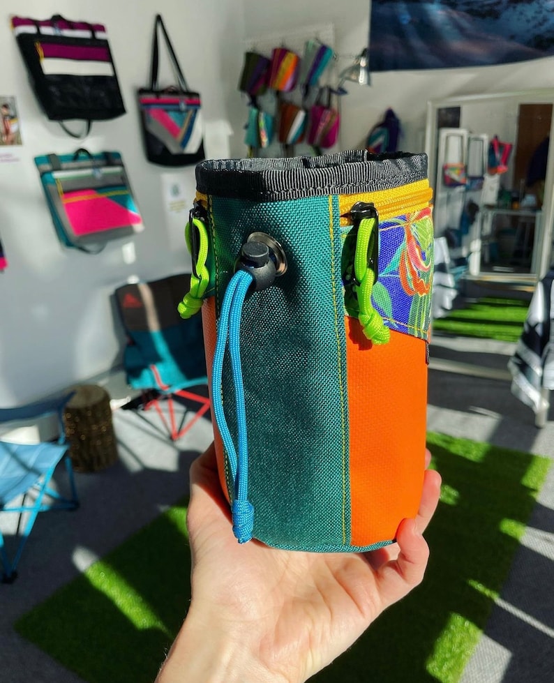 Custom Rock Climbing Chalk Bag with Zipper Pockets / Phone Holder zdjęcie 10