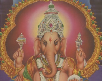 Ganesh - Vintage Indian Hindu devotional print