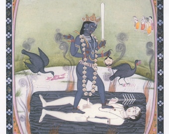 Dakshina Kali ... Contemporary reprint of vintage Indian painting.